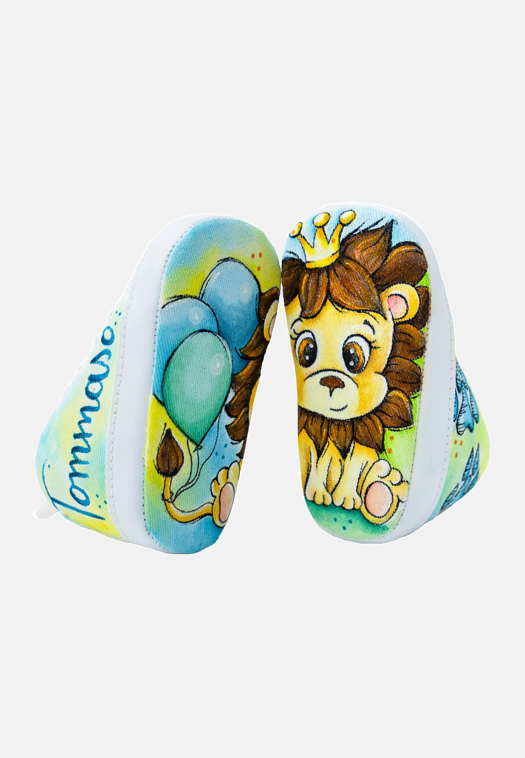 Scarpine Neonato In Pelle Con Disegno Ape E Stelle - Mocassini Slip On, Taglia 3-6 Mesi - Foto 1