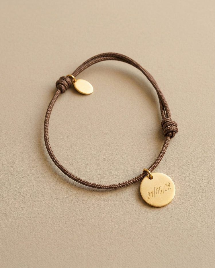 Bracciale Cordoncino Personalizzato con Segno Zodiacale e Data - Infants