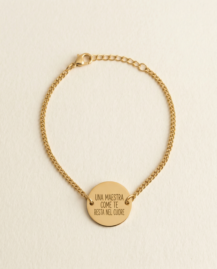 Bracciale Catena Personalizzato Dedica Maestra - Infants