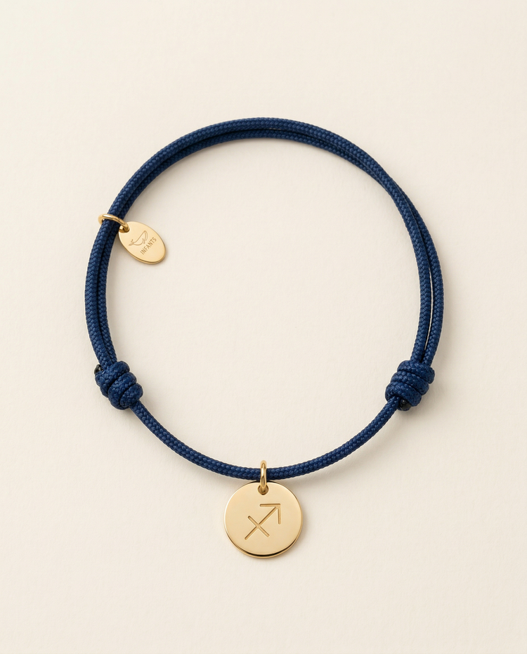 Bracciale Cordoncino Personalizzato con Segno Zodiacale e Data - Infants
