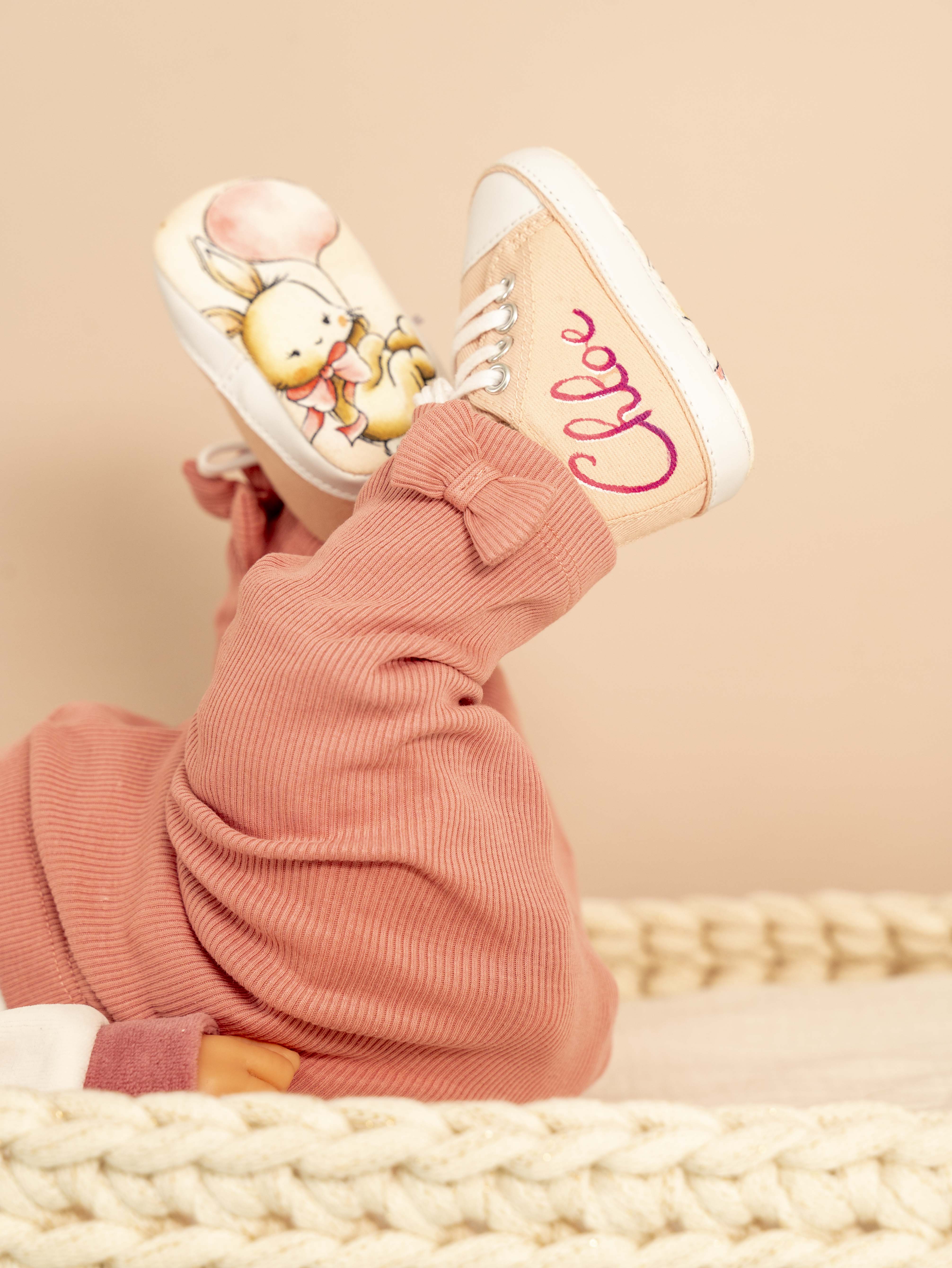 Scarpine per neonata Coniglietta con palloncino
