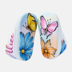 Scarpine per neonata Farfalle e fiori